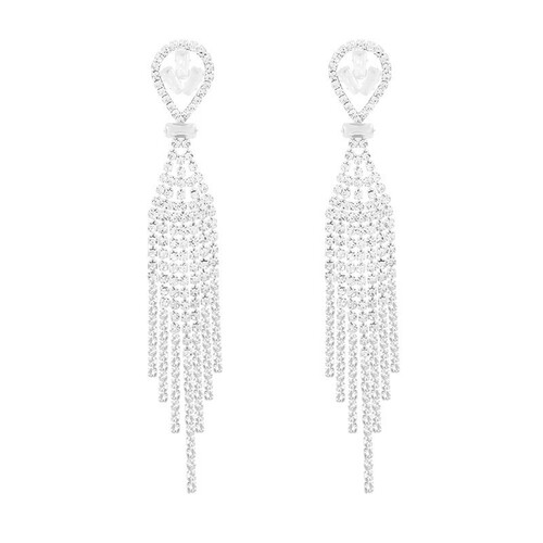 Luxury Minimalist Famous Lady Fashion Full Diamond Fringe Earrings High-end Personality Design Earrings Elegant and Ethereal Earrings Wholesale