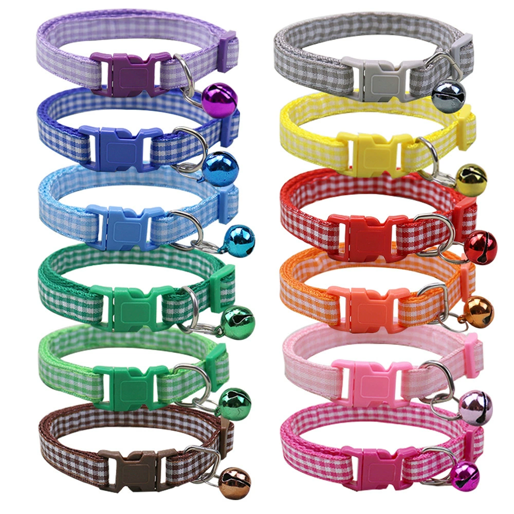 Новый питомец маленький плед случайный цвет сплетенный ошейник кошачий воротник колокольчик воротник завод прямых продаж