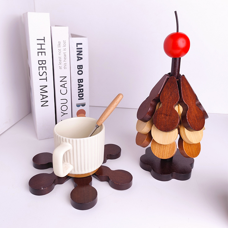 Un árbol aislante térmico almohadilla resistente a quemaduras resistente a altas temperaturas almohadilla de comedor casera de alta calidad sensación de árbol de Navidad calabaza mesa de comedor tazón almohadilla decoración