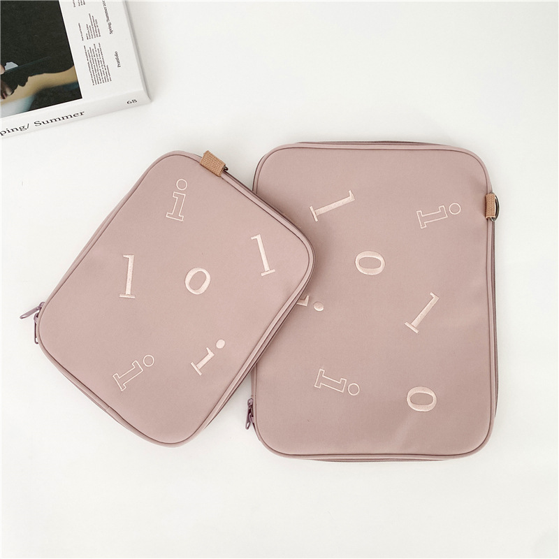 Simple Letter Print Laptop Sleeve Bag, Shockproof and Wear-Resistant Tablet Storage Bag, Computer Protective Case Two-Piece Set