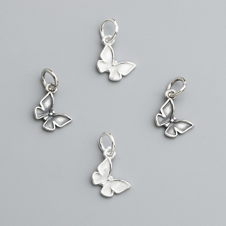 s925 sterling silver Thai silver butterfly pendant DIY handmade braided rope bracelet necklace pendant jewelry accessories material s925 sterling silver Thai silver butterfly pendant DIY handmade braided rope bracelet necklace pendant jewelry accessories material