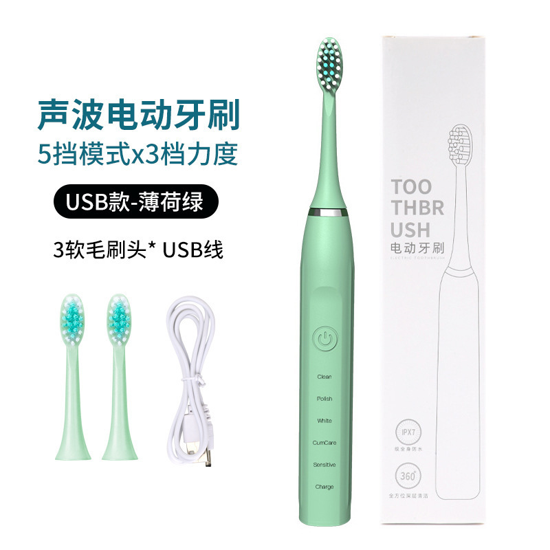 IPX7 suspensión magnética impermeable cepillo de dientes eléctrico recargable al por mayor adulto Sonic cepillo de dientes eléctrico traje limpiador de dientes image 10
