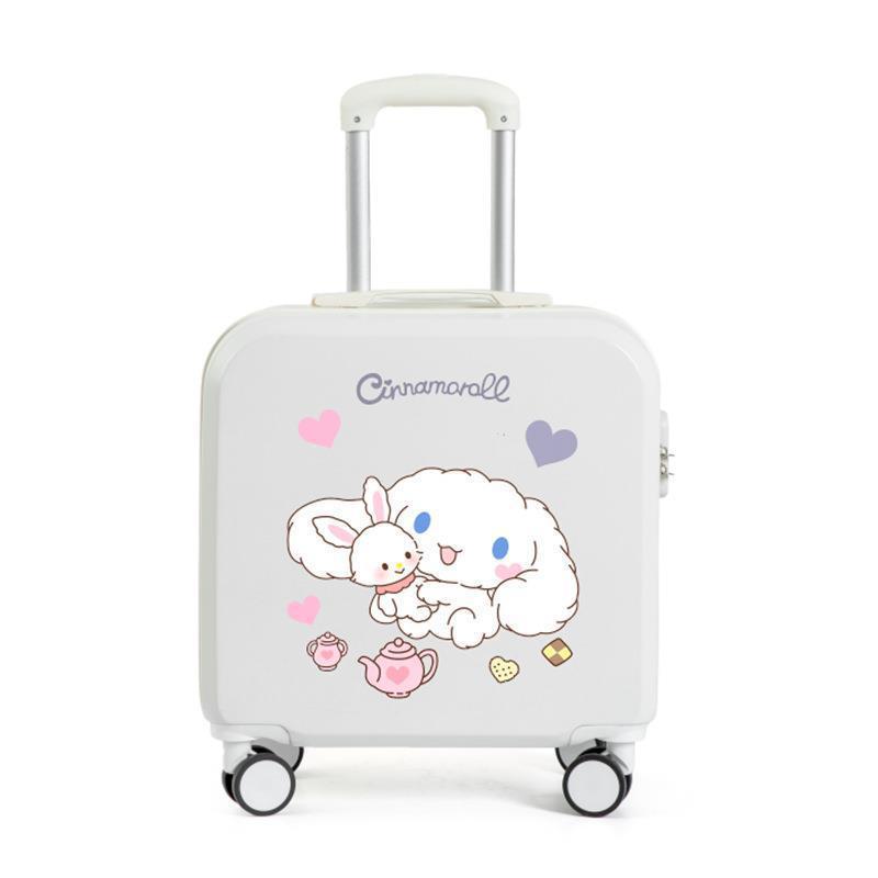 Lindo equipaje para niños de las mujeres de dibujos animados ligero trolley caso niño y madre embarque universal rueda 18 pulgadas maleta contraseña