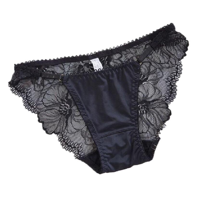 Ropa interior de tirantes finos, encaje transparente, seda helada fina de verano, sin costuras, transpirable, bragas de cintura media-baja para mujer, encaje sexy