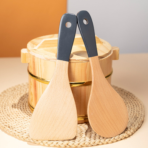 Creative Painted Beech Wood Spatula Soup Spoon Household Stir-Fry Spatula Ladle Kitchen Utensil Set Non-Stick Pan Spatula Wholesale