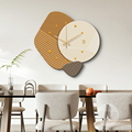 运转大气时钟餐桌砂岩装饰画极简挂钟现代简约画餐厅挂画饭厅石来