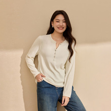 【舒适显瘦针织衫】纤莉秀大码女装简约百搭上衣胖mm2025秋装新款