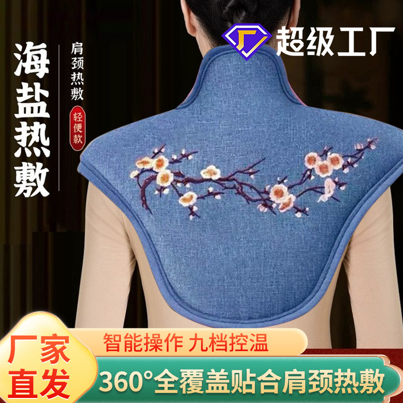肩颈热敷包盐袋电加热颈椎护颈海盐披肩粗盐艾灸艾草理疗袋子神器
