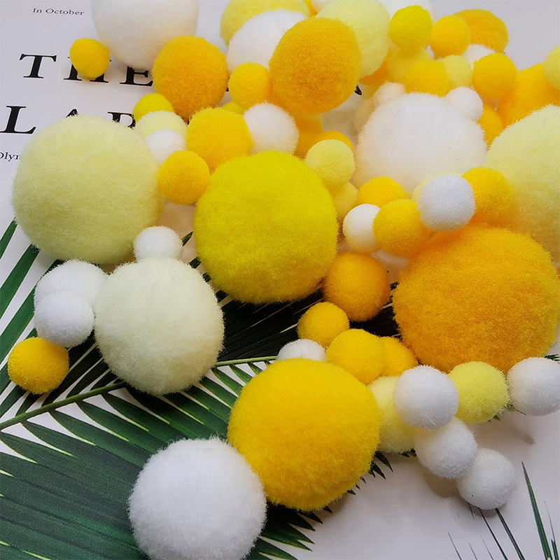 大中小混装彩色高弹毛球DIY 毛绒球毛毛球早教幼儿园制作手工材料|undefined