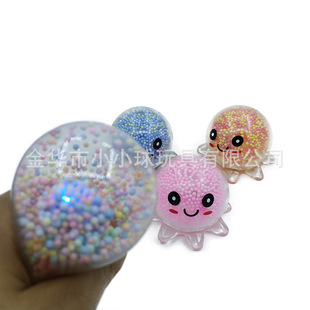New TPR with flashing light octopus foam luminous Octopus air ball vent decompression pinch music squeeze ball