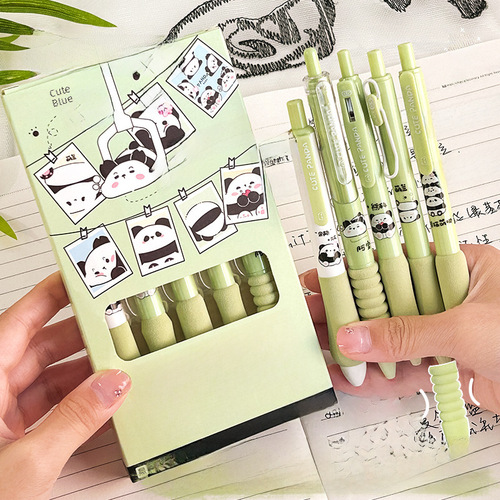 Set of Neutral Pen and Stationery Cloud, Center of Gravity Speed Dry Student Cute Writing Stress-Relief Signature Pen, Black Water Pen