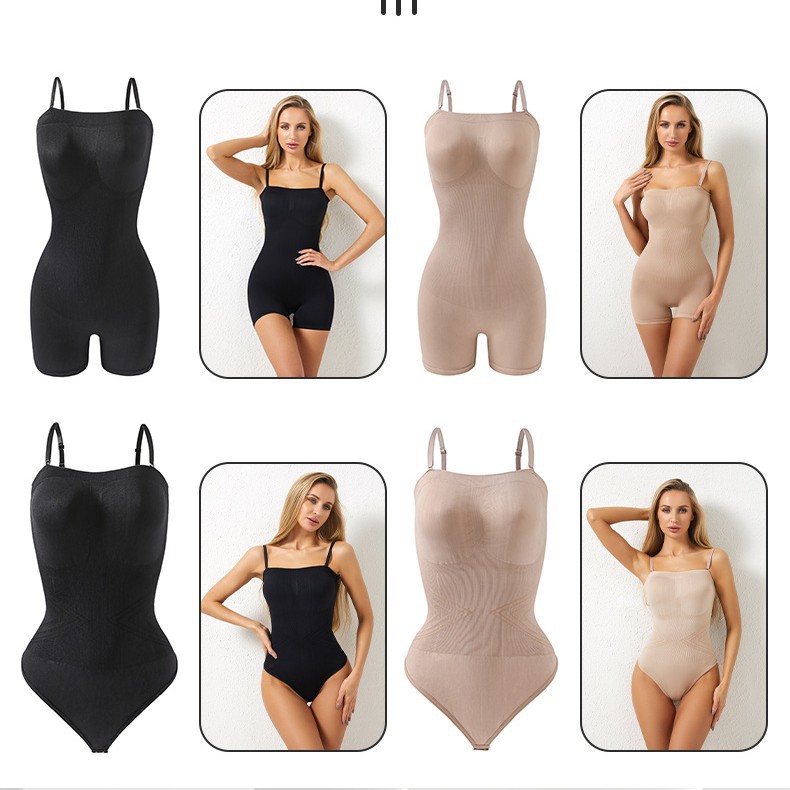 Body Moldeador Strapless con Tirantes de Nylon Sin Marcas Control de Abdomen