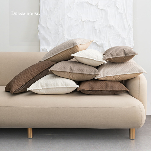 Nordic simple style PU impression leather pillow case American hotel model room sofa cushion cross-border pillow wholesale