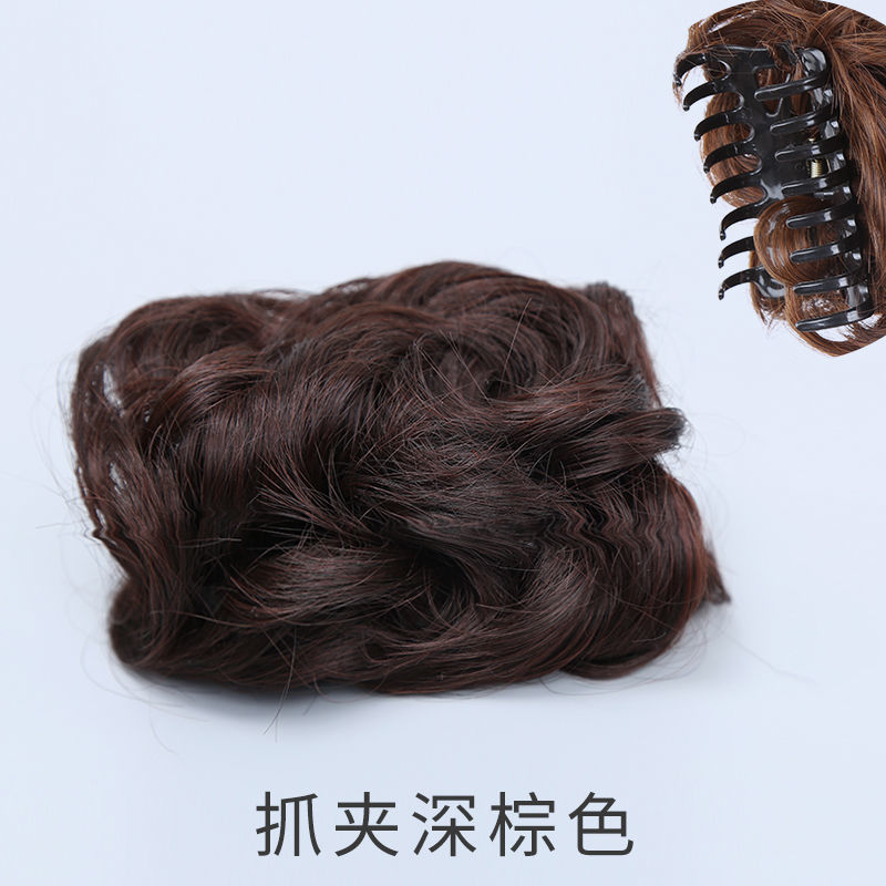 Updo rizador de pelo largo de alto grado flor brote cabeza flor peluca bolsa mullida bola de pelo real cabeza moño de las mujeres accesorios para el cabello