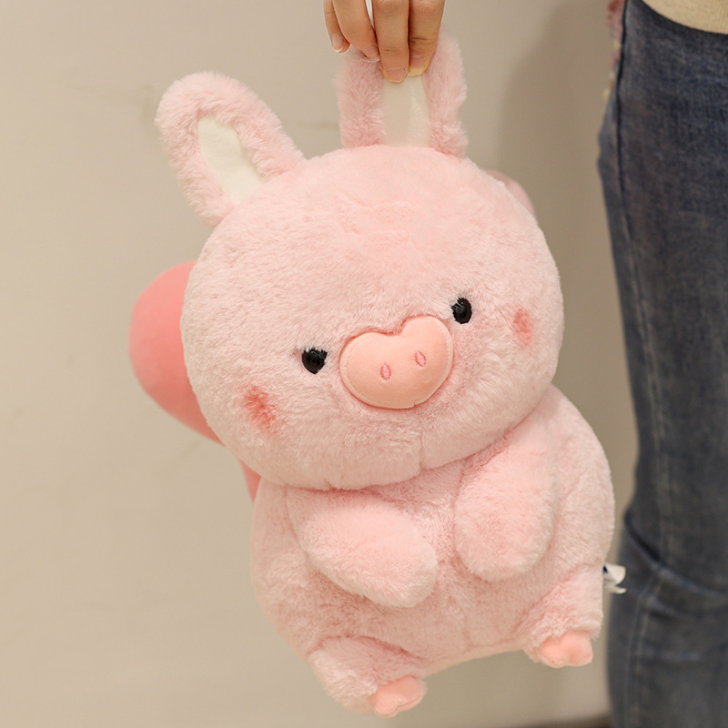 うさぎと豚のかわいいぬいぐるみ、子供向けの癒し系人形、子供の祝日ギフト、超柔らかい|undefined