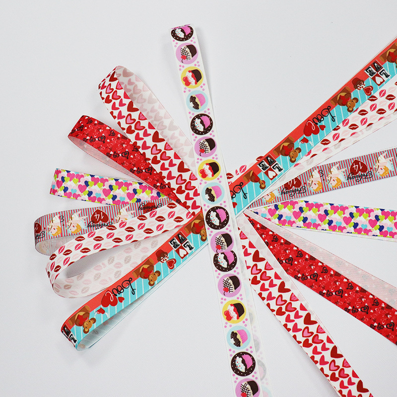 Cinta de la decoración de la boda cinta de la flor del regalo de Qixi 2,5 CM día de San Valentín embalaje cinta de hilo