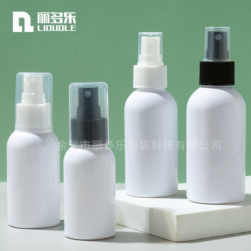 现货30/60/80/100/120/150ML圆肩瓶配半罩喷雾纯露精华喷雾瓶