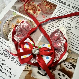 Кошка Ми Новый год Красный шарф для домашних животных Ошейник