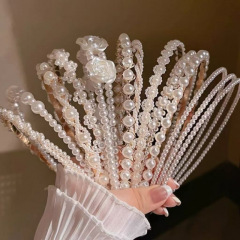 パールヘッドバンド、新しいスタイル、軽くて豪華で高貴なヘッドバンド、外出用の多用途、高頭蓋ヘアバンド、気質ヘアアクセサリー、女性用ヘッドバンド