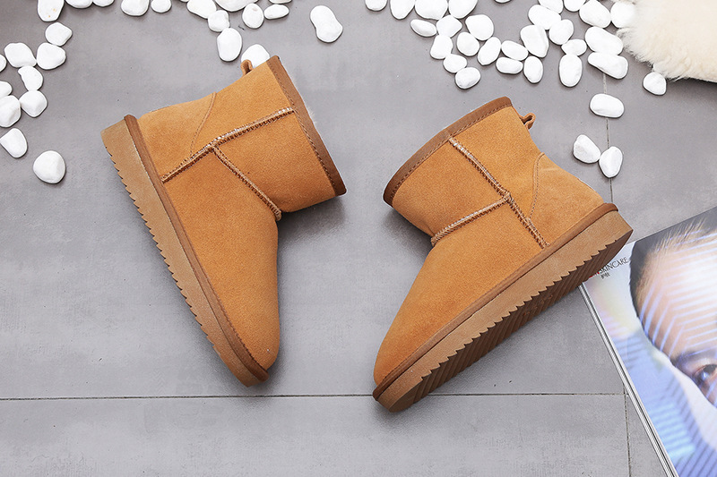 Women's short boots Flat cotton boots with lint all go with student cotton shoes_voghion.com