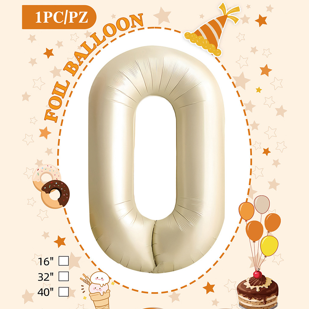 Embalaje de tarjeta de papel independiente digital de cumpleaños impreso en blanco de 32 pulgadas, decoración de fiesta de la versión estadounidense, película de aluminio, decoración de globos de papel de aluminio