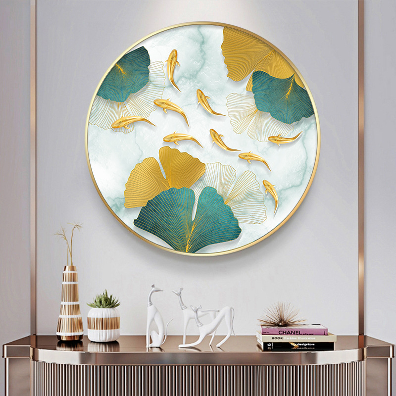 Nueve peces cuadros redondos porche pinturas decorativas lujosas pasillo fantasía pasillo comedor pinturas colgadas fondo de sofá sala de estar
