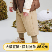 儿童净色棉裤童贝童装2024年冬季新款男女童时尚百搭保暖棉服