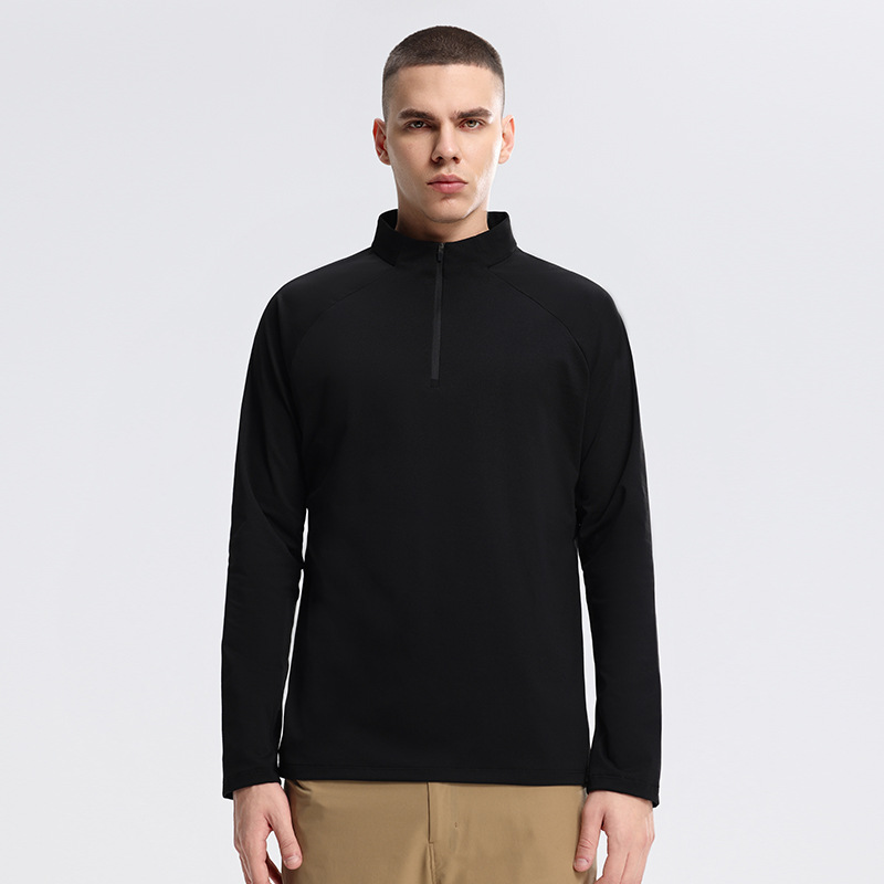 Men's Semi-zipper Sports Quick-drying Sweater Stand-up Collar Fitness Suit_voghion.com