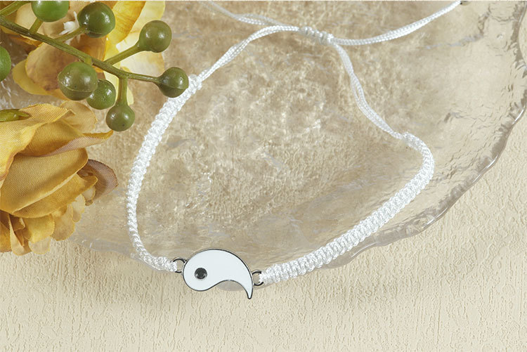 5g Weight Alloy Pendant Material Chinoiserie Marine Style Tai Chi Acrylic Alloy Polyester Woven Chain String Bracelets Wholesale