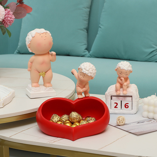 Sculpture David Entrance Keyholder Heart-Shaped Storage Desktop Perpetual Calendar TV Cabinet Living Room Wine Cabinet Home Decor Display Piece