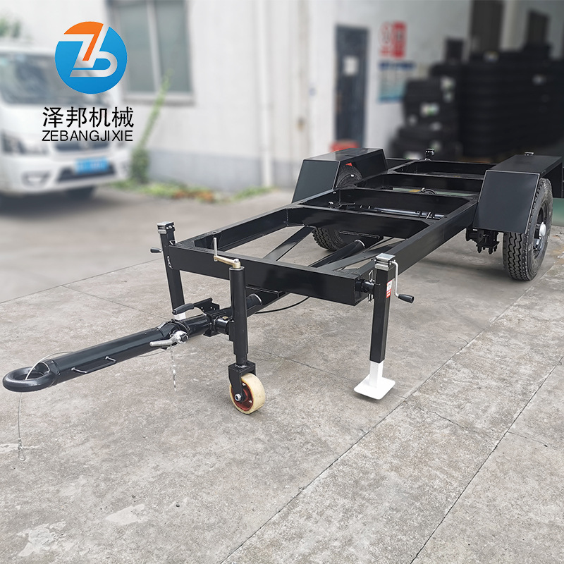 移动牵引平板拖车气刹车轴行走底架集装箱拖车骨架拖车运输周转车