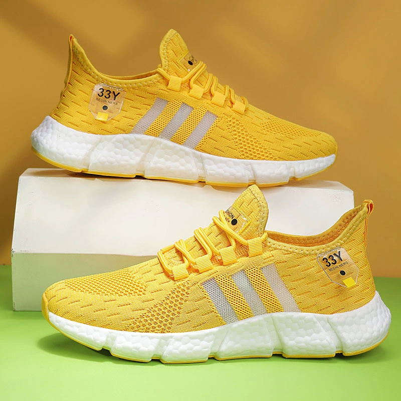 Кроссовки для пары, летние летающие тканые дышащие сетчатые кроссовки, мужские трансграничные, большие размеры, Легкая удобная мужская модная обувь