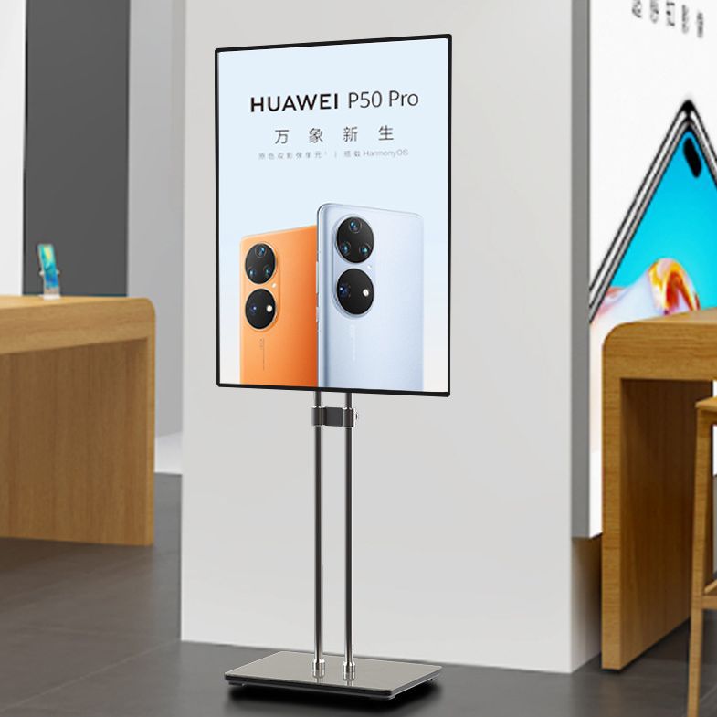 LED超薄灯箱广告牌双立杆可移动落地式钢化玻璃海报展架商场门口