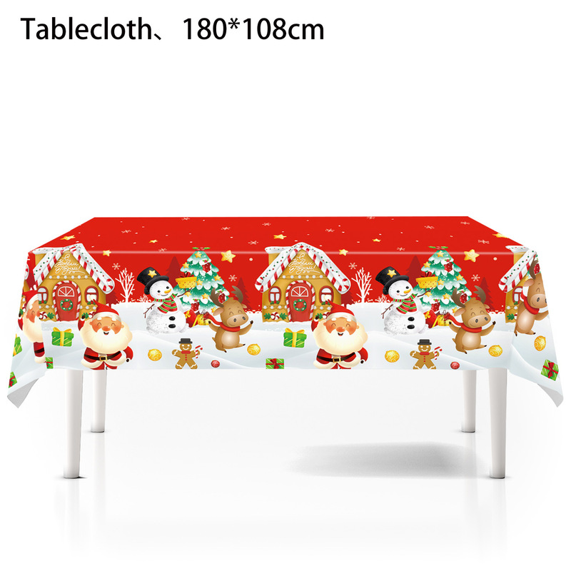 赤いクリスマスをテーマにしたパーティー サンタクロース トナカイ 食器 紙皿 紙コップ テーブルクロス フラッグ ペーパータオル用品|undefined