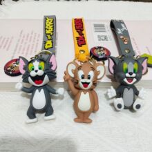 卡通动漫汤姆杰瑞公仔钥匙扣书包挂件硅胶钥匙链洞洞鞋配件批发