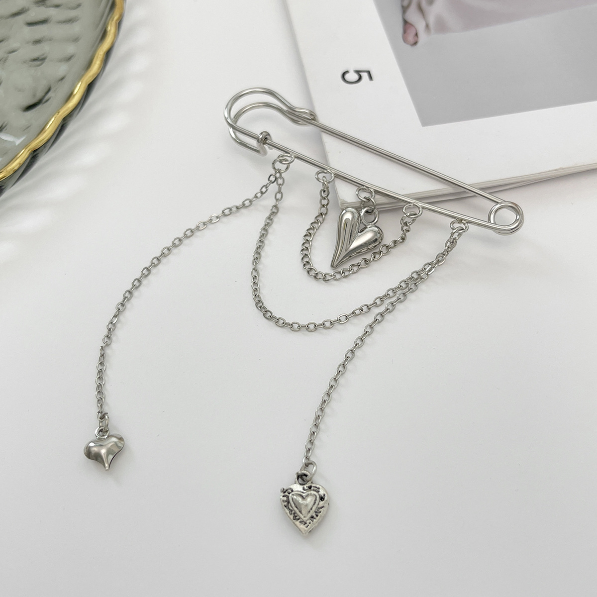 All Seasons Season Wholesale Jewelry Elegant Modern Style Heart Shape Alloy Iron Waist Pin