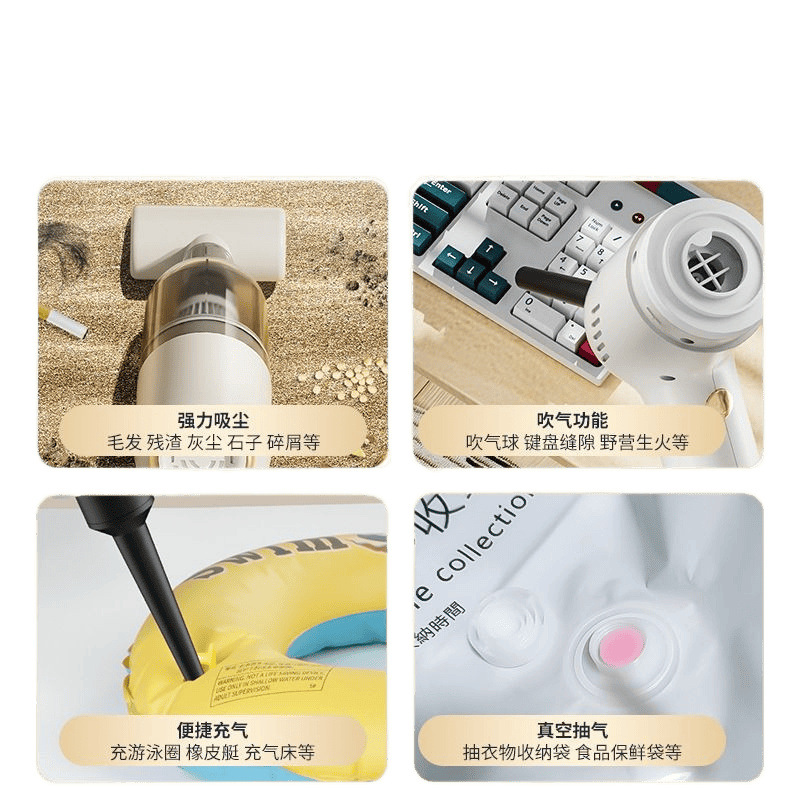 Wireless handheld inflatable vacuum cleaner charging for home use