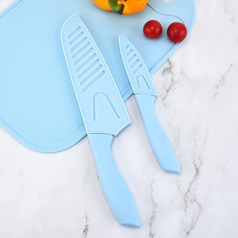 Fabricantes de cuchillos de pintura de cocina de acero inoxidable seis piezas con platos afilados caja de regalo al por mayor comercio exterior spot