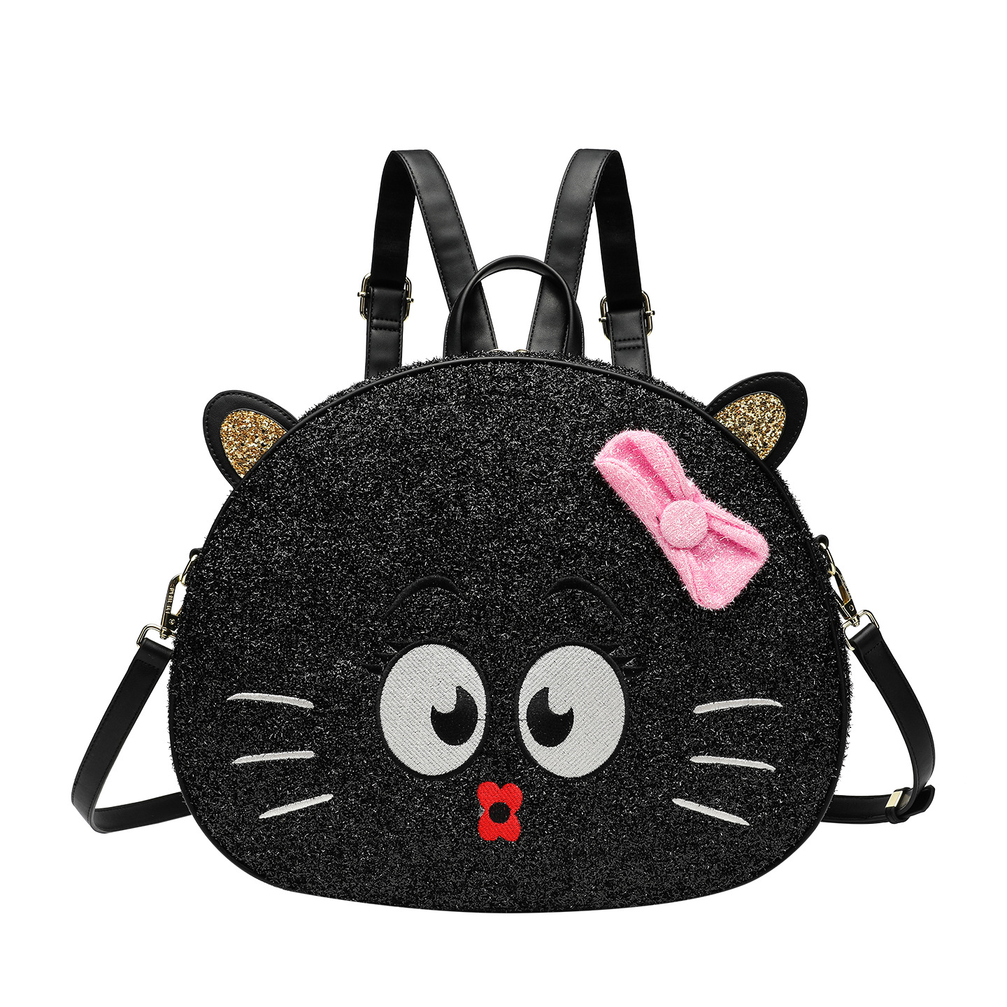 Bolsa de mano de cremallera de gran capacidad encantadora material especial bordado mochila de otoño y invierno nicho de dibujos animados 2869 #