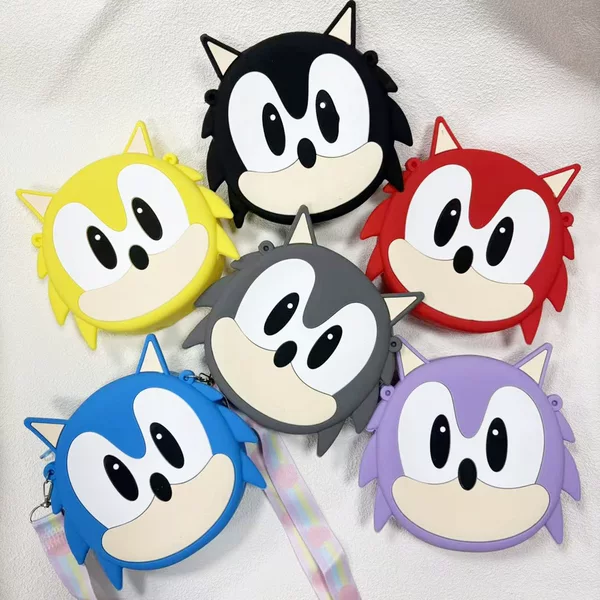 Cute Cartoon Sonic Mouse Bag, Sonic Children's Crossbody Bag, Children's Coin Purse, Storage Bag, Cute Earphone Bag
