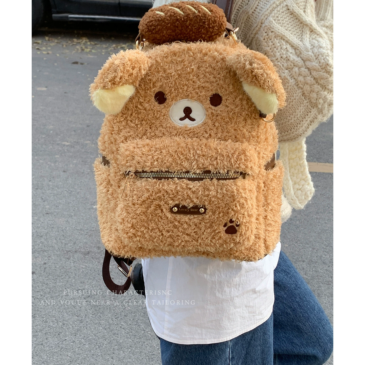 Ёмкий в холод bag, милый рюкзак, корейский стиль, с маленькими медвежатами