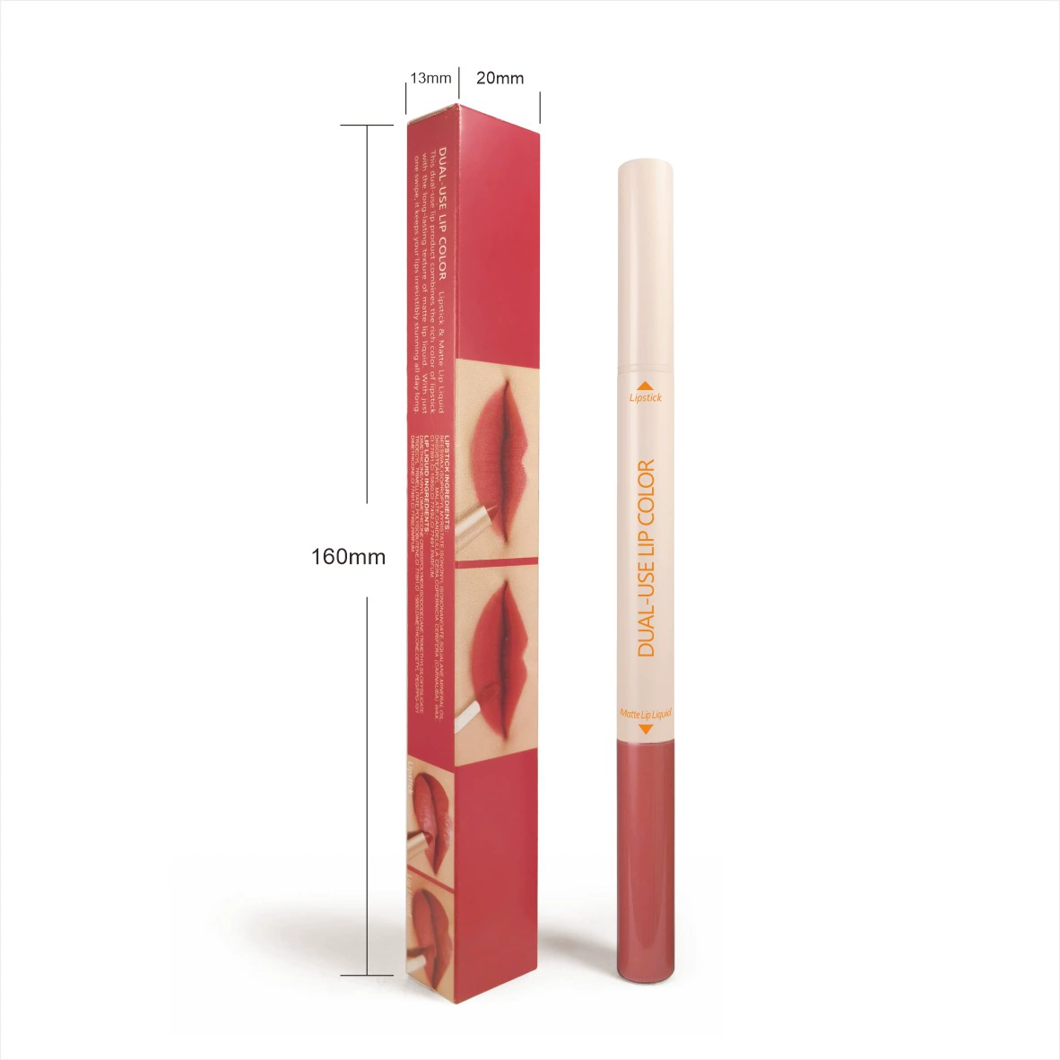 [LOOKAVE Dual-Use Lip Color двойной наконечник помада блеск Lipstick Matte Lipgloss]