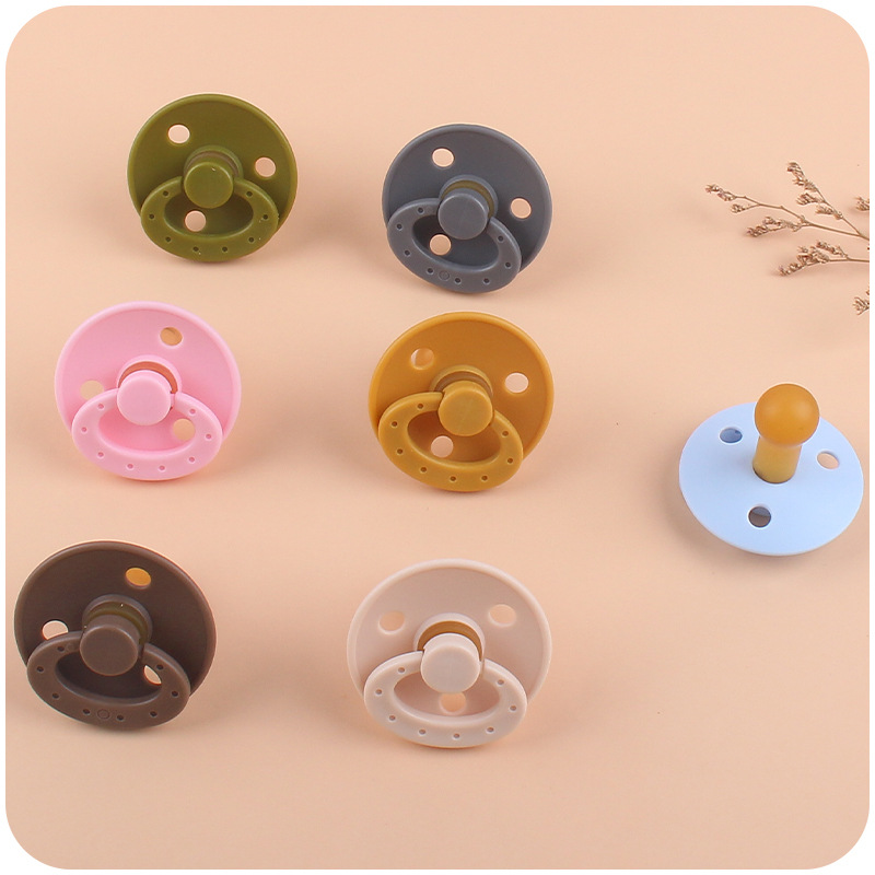 Nuevo bebé suministros chupete DIY creativo bebé silicona mordedura molar pezón cadena traje de dos piezas