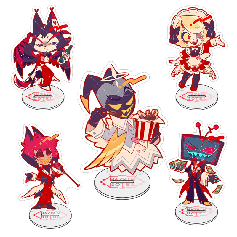 Anime Merchandise Hell Inn Acrylic Standees: Shari, Morning Star, Vicky, Alastor, Adam, Angel Anime Merchandise Hell Inn Acrylic Standees: Shari, Morning Star, Vicky, Alastor, Adam, Angel