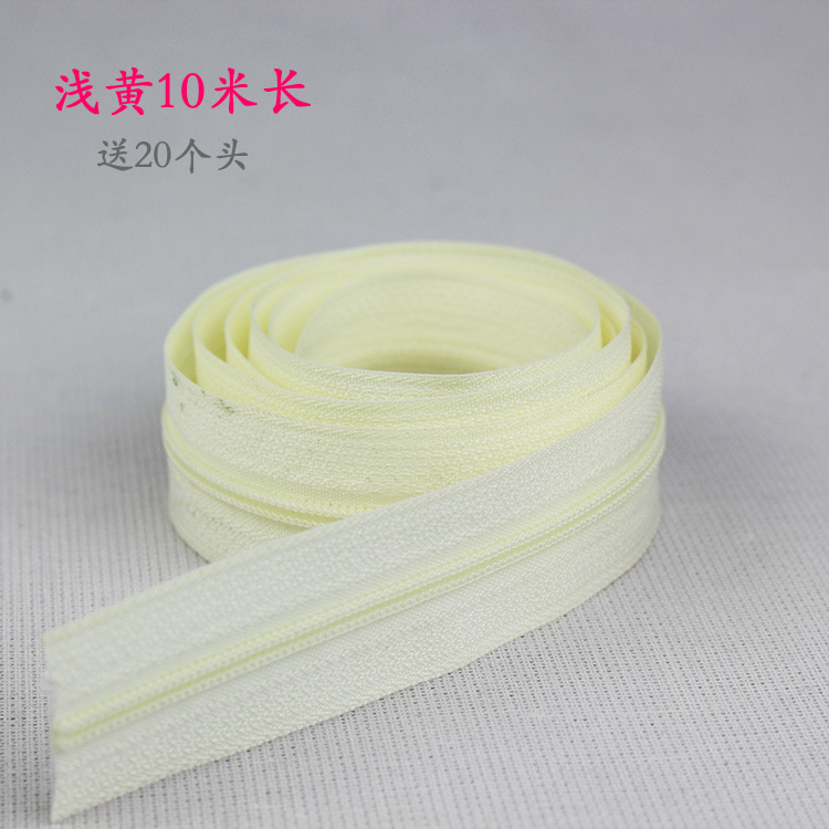 Bolsa DIY accesorios de tela ropa cremallera tirón cabeza accesorios de cuero N ° 5 color largo nylon sola cabeza doble cabeza