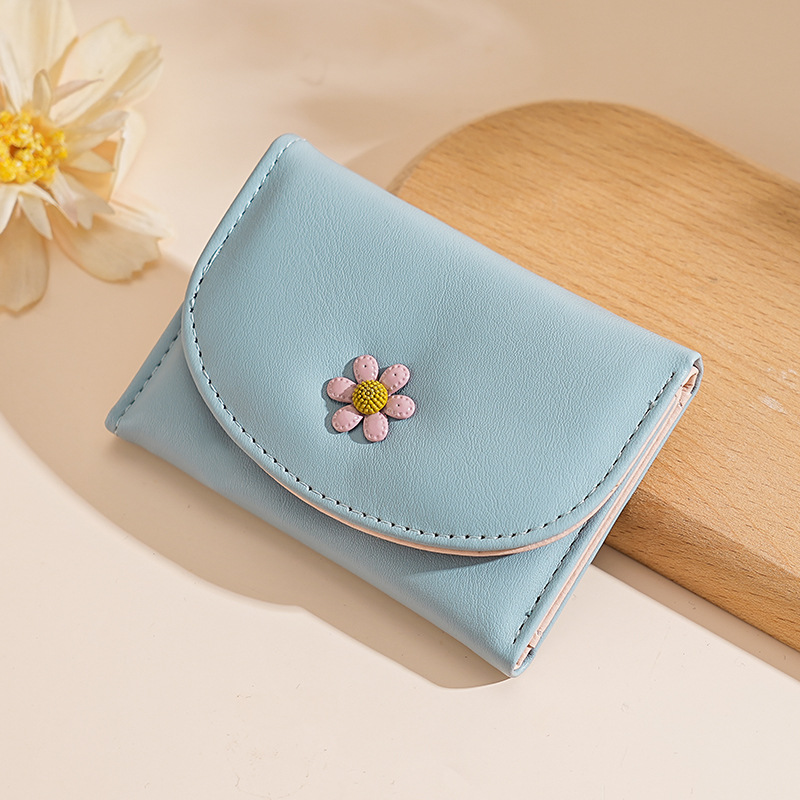 Nueva transfronteriza dulce Tri-fold de las mujeres de la cartera multi-tarjeta de gran capacidad lindo fresco Monedero Bolsa de almacenamiento