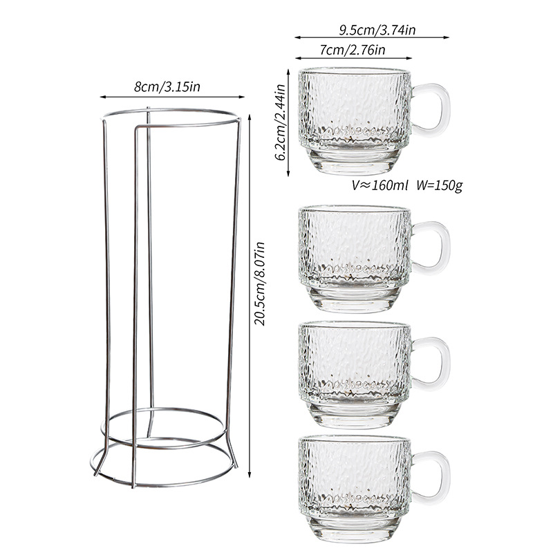 Taza de café americana transfronteriza de alto valor Taza de vidrio Diseño de plato Té de la tarde de sentido avanzado Taza de vidrio con leche condensado