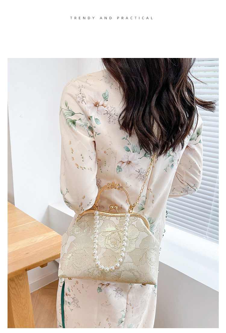 Grouss Kapazitéit Spitzeklammer Damentasch Handtasch Schëllertasch Cheongsam Tasch High-End Kaddo Antik Tasch Perl Handtasch_voghion.com