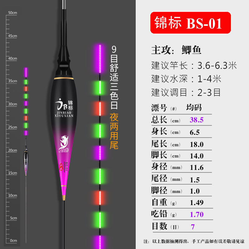 Luz nocturna de día y noche, flotador electrónico de alta sensibilidad, pesca nocturna de carpa corta, flotador de cola fría, comercio exterior