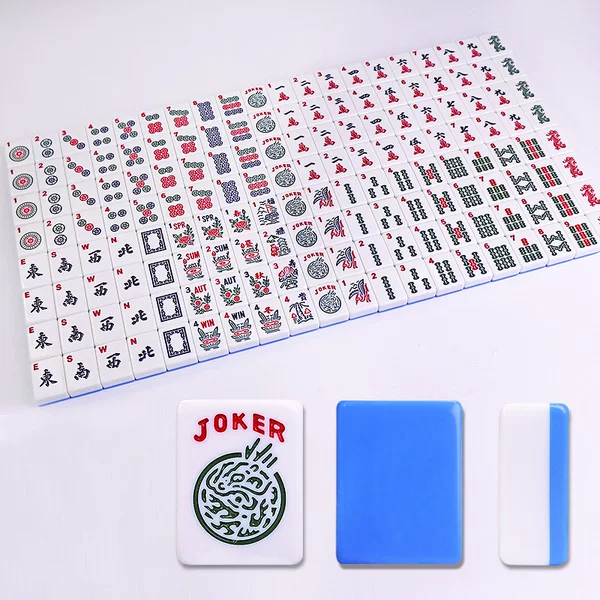 American Blue Mahjong Jewish Spanish Mahjong - 30mm Mahjong American-Style Mahjong Tiles Gift Mahjong Set